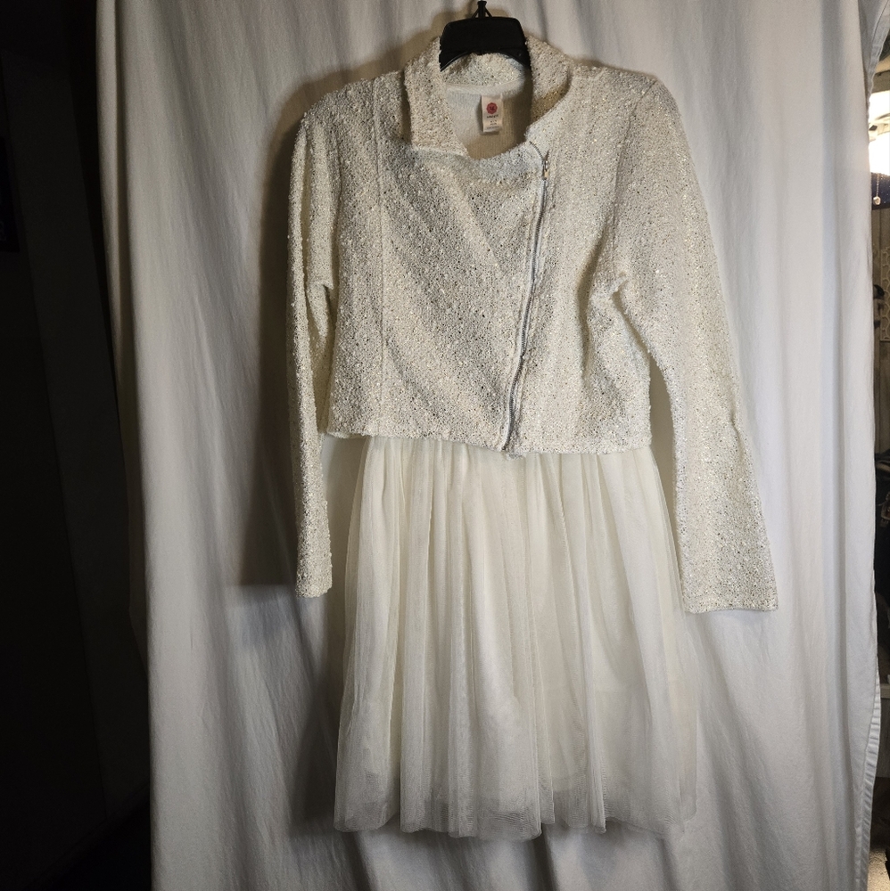 Total Girl Elegant Cream Jacket and Dress Set Size 16 1/2